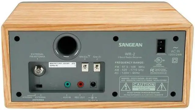 Alt view image 4 of 5 - Sangean Digital AM/FM Walnut Cabinet Table-Top Radio WR-2