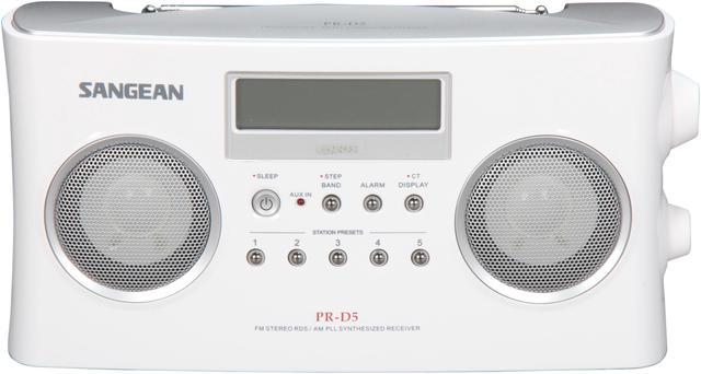 Sangean FM-Stereo RBDS/AM Digital Tuning Portable Stereo Radio (White)  PR-D5 White 