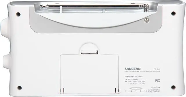 Alt view image 5 of 5 - Sangean FM-Stereo RBDS/AM Digital Tuning Portable Stereo Radio (White) PR-D5 White