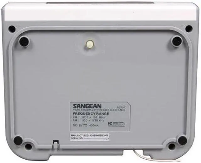 Alt view image 6 of 6 - Sangean AM/FM Digital Clock Radio RCR-5