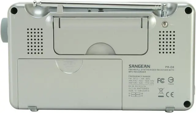 Alt view image 6 of 10 - Sangean FM-Stereo/AM Radio with MP3 Recorder & MP3/WMA Player PR-D8