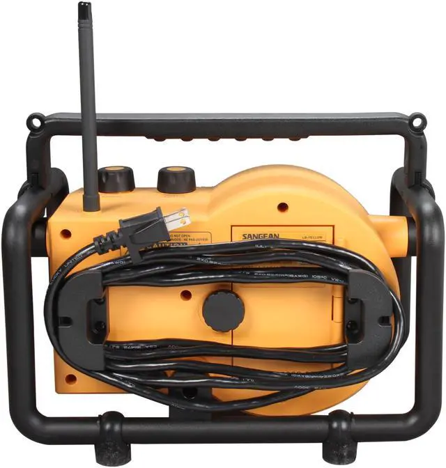 Alt view image 4 of 5 - Sangean Compact-Size Utility Worksite Radio LB-100 Yellow
