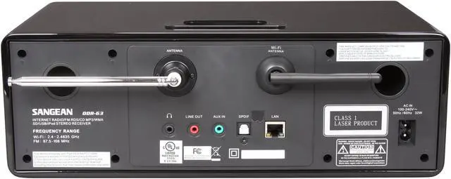 Alt view image 4 of 7 - Sangean All-In-one WiFi/Internet Radio w/ iPod Dock DDR-63