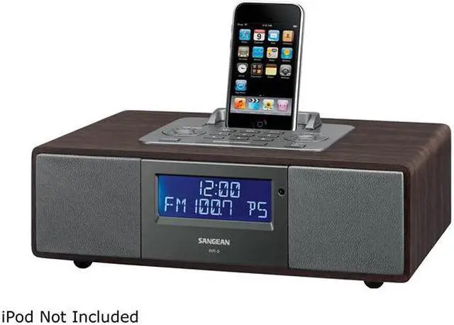 Alt view image 6 of 7 - Sangean AM / FM-RBDS / iPod Dock Wooden Table-Top Receiver WR-5