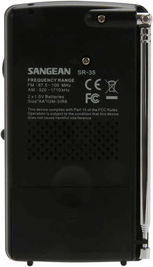 Alt view image 4 of 6 - Sangean AM/FM Pocket Analog Radio SR-35