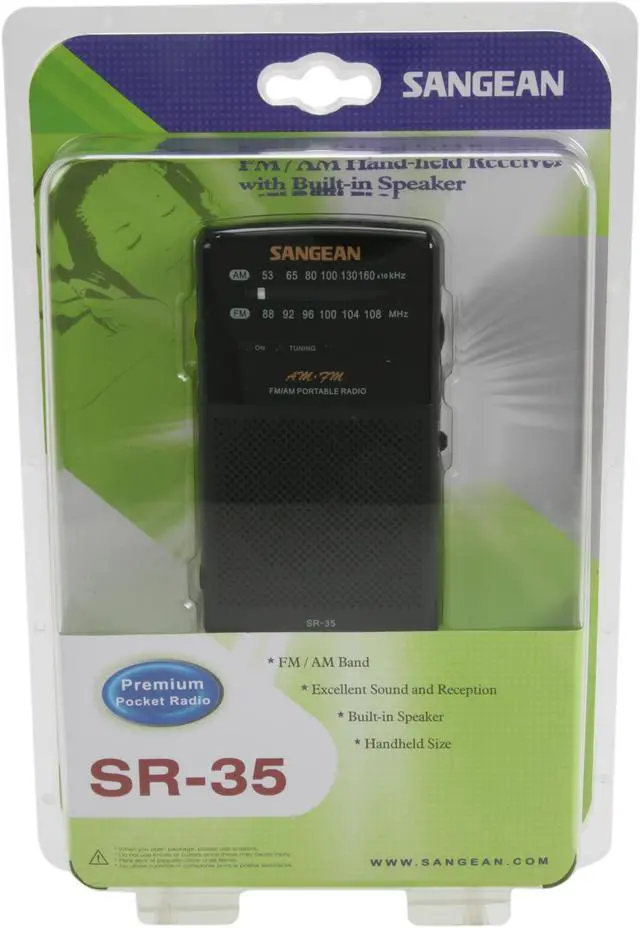 Alt view image 6 of 6 - Sangean AM/FM Pocket Analog Radio SR-35