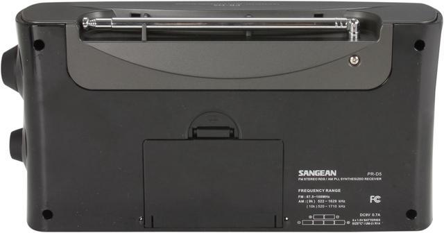 Alt view image 6 of 7 - Sangean FM-Stereo RBDS/AM Digital Tuning Portable Stereo Radio (Black) PR-D5