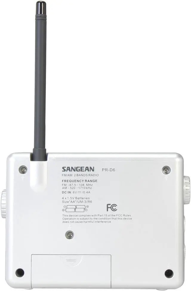 Alt view image 5 of 6 - Sangean FM / AM Compact Analogue Tuning Portable Receiver (Black) PR-D6 BK