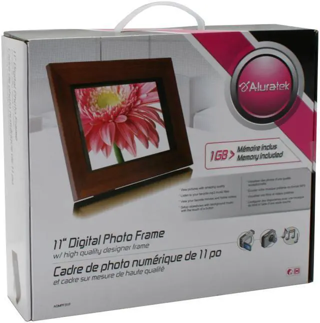 Alt view image 14 of 14 - Aluratek ADMPF311F 11" 11" Digital Photo Frame with 1GB Memory