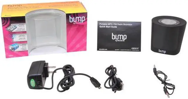 Alt view image 6 of 6 - Aluratek BUMP Portable MP3 and FM Radio Boombox AMS01F