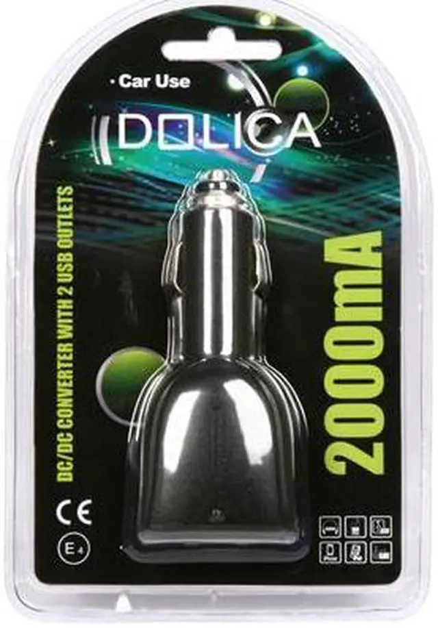 Alt view image 5 of 5 - Dolica MS-2USB2000 Black Dual USB DC Car Charger