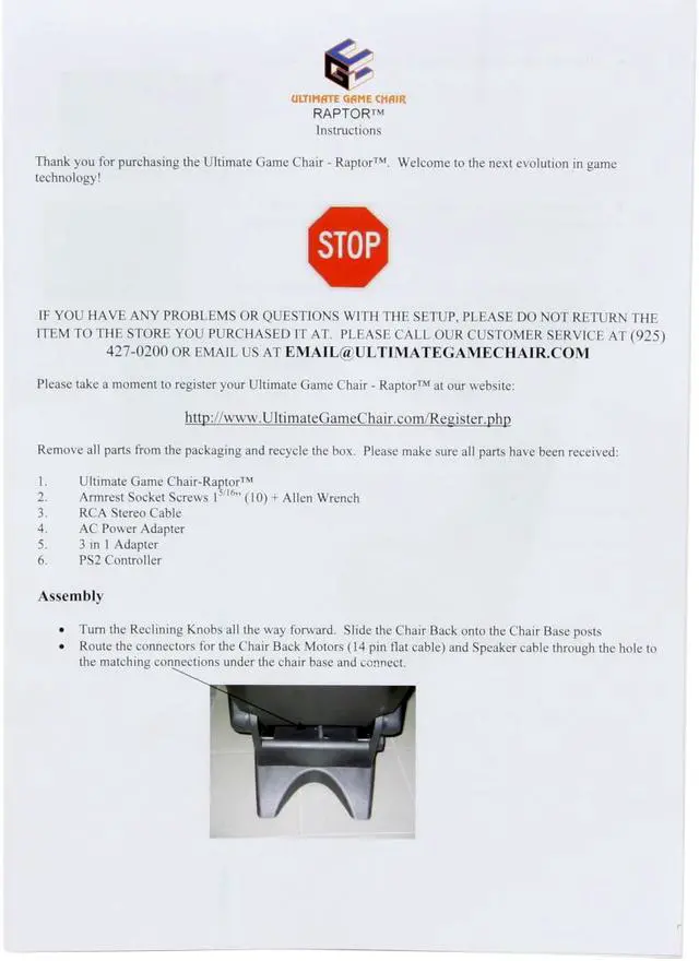 Alt view image 18 of 19 - ULTIMATE GAME CHAIR Raptor Game Chair