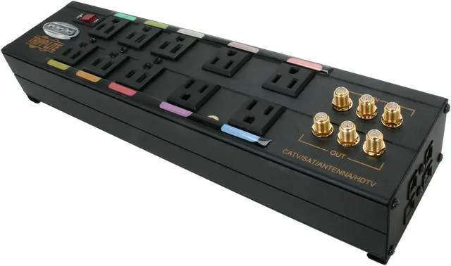 Main image of Tripplite - 10 Outlet Ultimate Protection Home Theater A/V Surge Suppressor (AVBAR10)