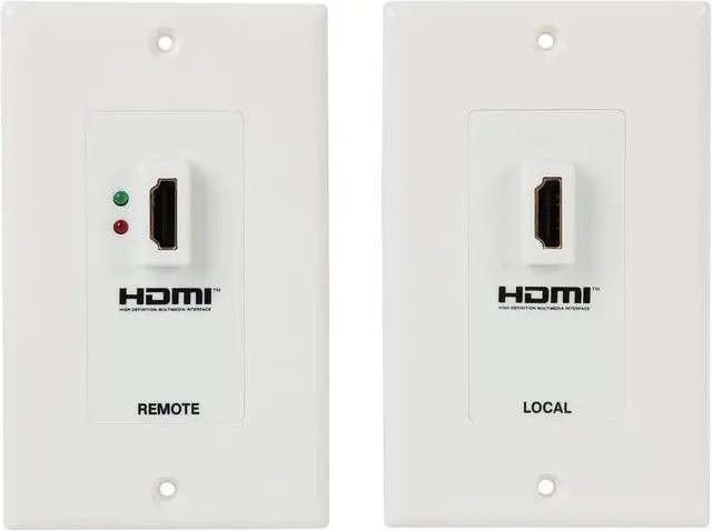 Alt view image 2 of 6 - Tripp Lite HDMI over Dual Cat5 / Cat6 Extender Wall Plate Kit, Transmitter & Receiver, 1080P (P167-000)