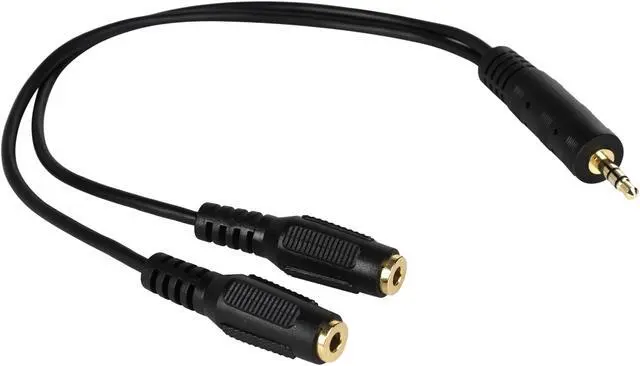 Alt view image 2 of 3 - Tripp Lite P313-001 12" Mini Stereo 3.5mm Dubbing Cable Y Adapter Male to Female
