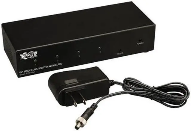 Alt view image 3 of 3 - Tripp Lite DVI Single Link Video / Audio Splitter/Booster, 4-Port B116-004A