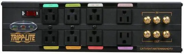 Alt view image 2 of 5 - Tripplite - 8 Outlet Ultimate Protection Home Theater A/V Surge Suppressor (AVBAR8)