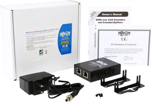 Alt view image 6 of 6 - Tripp Lite 2-Port HDMI over Cat5 / Cat6 Extender Splitter, Transmitter for Video and Audio, 1080p at 60 Hz (B126-002)