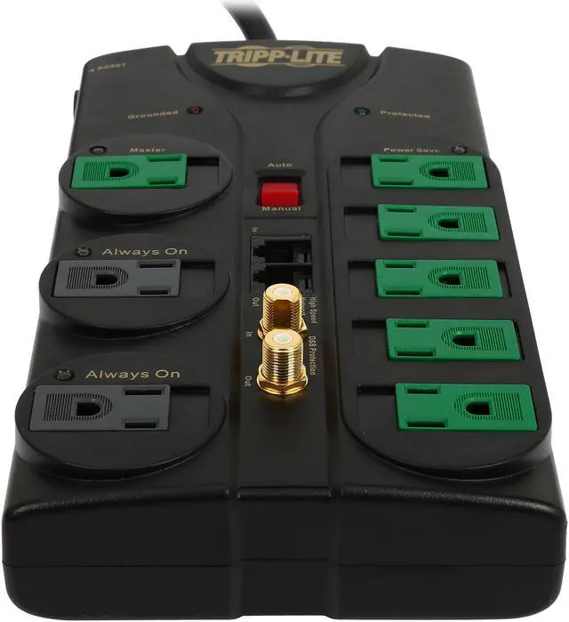 Alt view image 6 of 7 - TRIPP LITE AV88SATG 8 Feet 8 Outlets 2880 Joules Energy-Saving Surge Suppressor