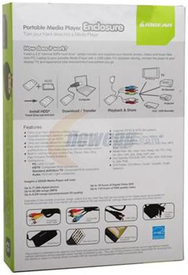 Alt view image 6 of 7 - IOGEAR GMD2025U Portable Media Player Enclosure