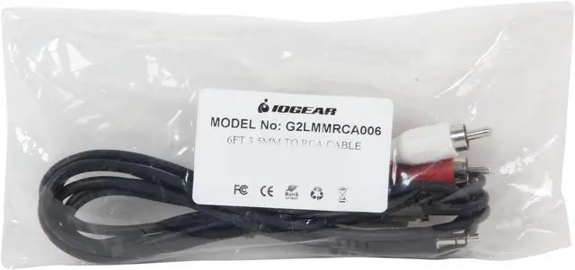 Alt view image 3 of 3 - IOGEAR G2LMMRCA006 6 ft. 3.5mm to RCA Audio Cable
