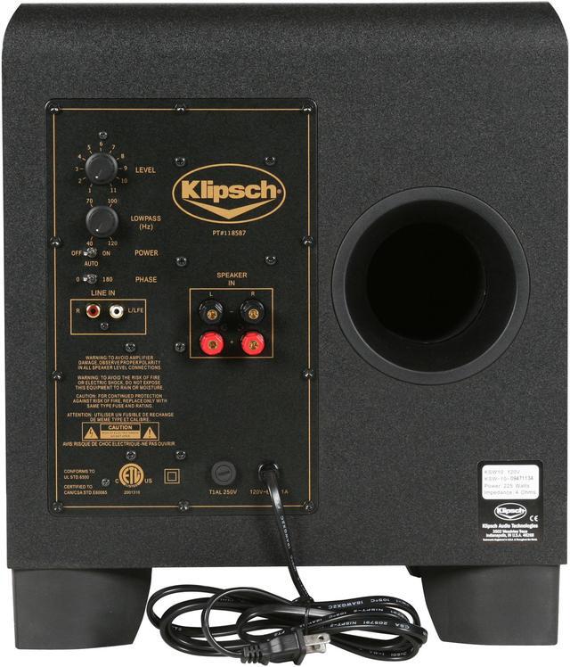Alt view image 4 of 6 - Klipsch KSW-10 10-Inch 225 Watt Subwoofer Single