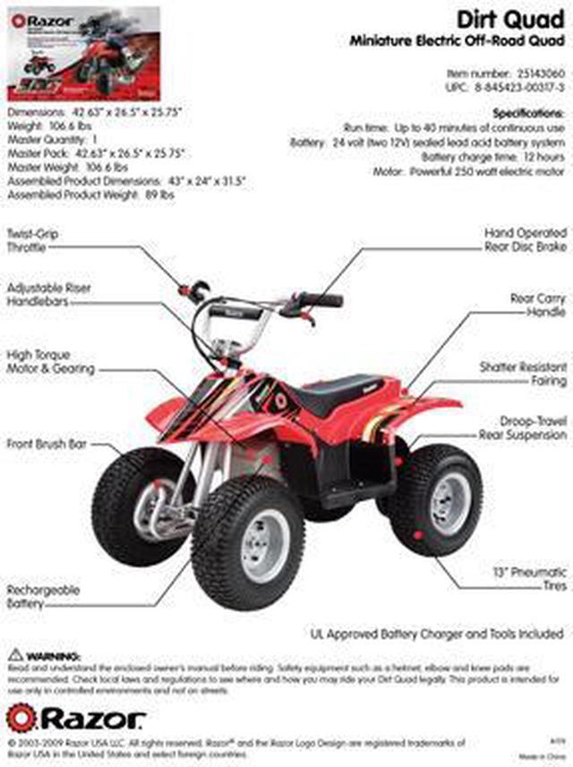 Alt view image 3 of 5 - Razor 25143060 Dirt Quad