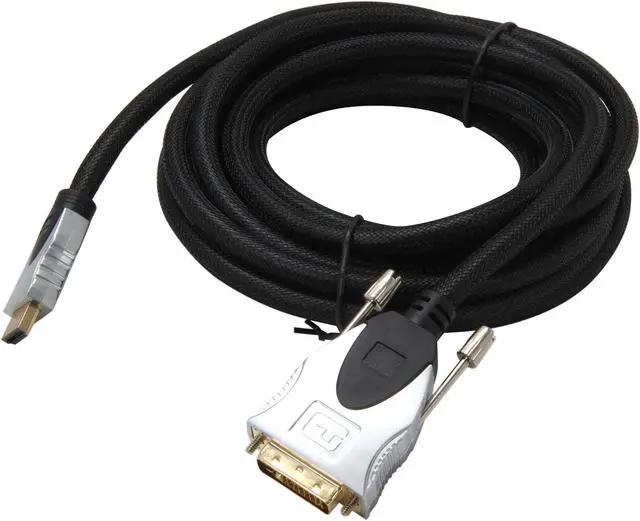 Alt view image 2 of 3 - BYTECC 15-HMD 15 ft. Black HDMI male to DVI male HDMI Advanced High speed Male to DVI Male Cable Male to Male