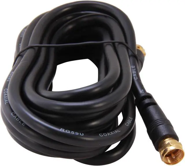 Alt view image 2 of 3 - BYTECC RG59-12 12 ft. F-Type RG-59 (75 ohm Coaxial) Screw on RF Cable Male to Male - OEM