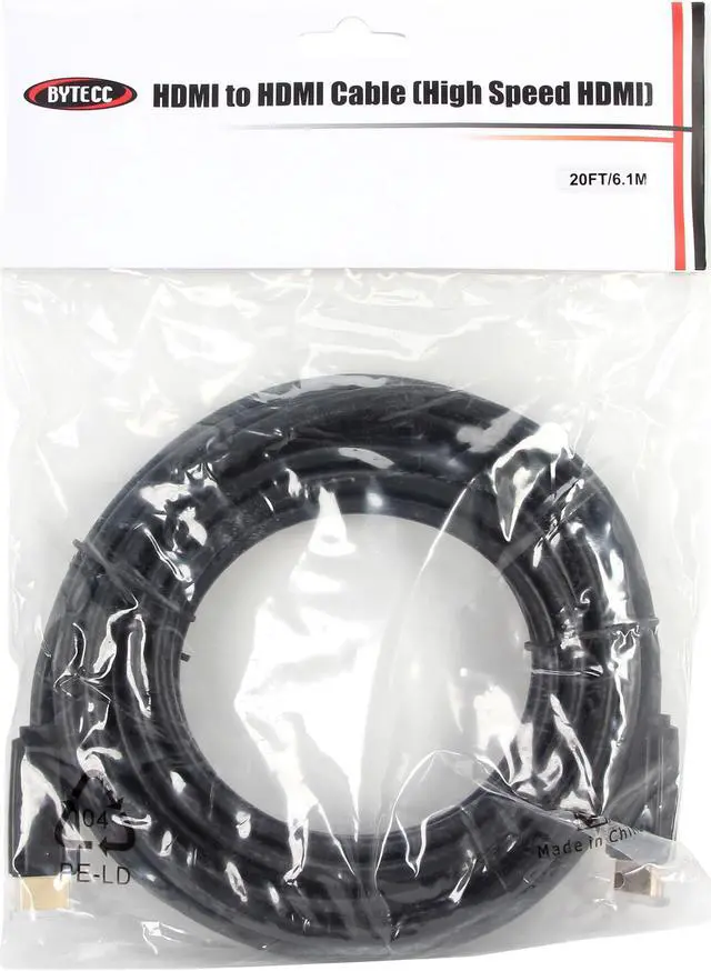 Alt view image 3 of 3 - BYTECC HM14-20K 20 ft. Black HDMI male to HDMI male HDMI High Speed Male to Male Cable with Ethernet Male to Male