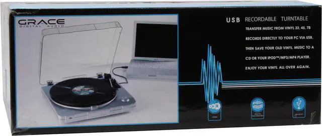 Alt view image 10 of 10 - Grace AVPUSB01S Digital USB-PC Recordable Turntable