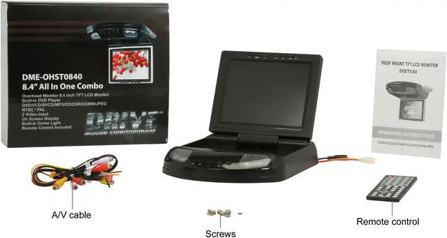 Alt view image 6 of 6 - Drive Mobile Entertainment 8.4" Flip-Down LCD w/Buit-in DVD Player