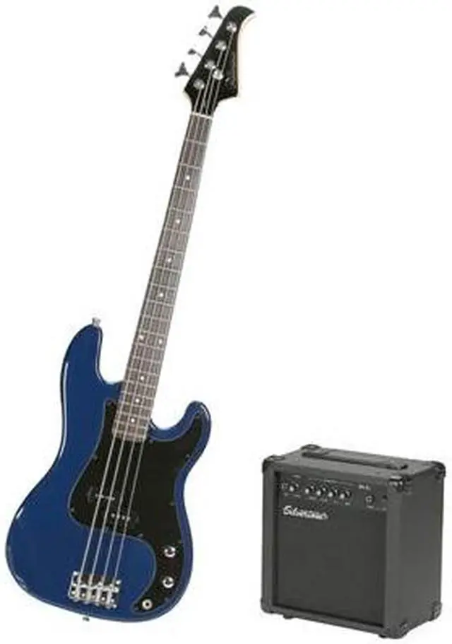 Main image of Silvertone SSLB11 PK Electric Bass Guitar Package, Cobalt Blue