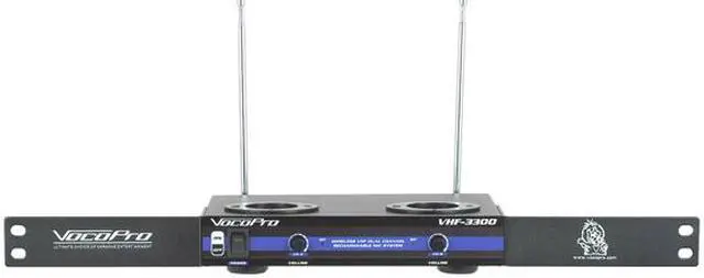 Alt view image 3 of 3 - VocoPro VHF-3300 2 Channnel VHF Recharchable Wireless Microphone System