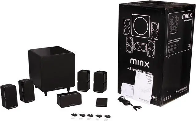 Alt view image 13 of 13 - Cambridge Audio Minx S325 5.1-Channel Satellite Subwoofer System in Gloss Black Lacquer Finish System