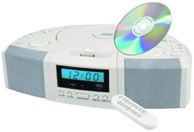 Main image of SUPERSONIC IQ-1305-WHT Portable MP3 Speaker with Docking Station, CD Player, AM/FM & Alarm
