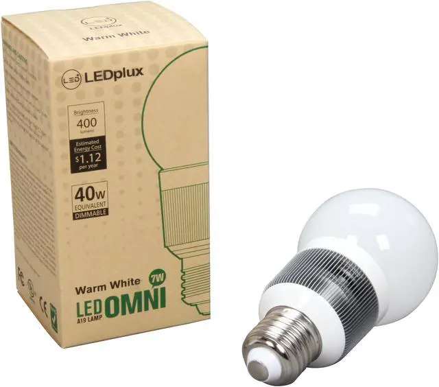 Alt view image 3 of 3 - GPI Ledplux 7 Watt A19 OMNI LED Light Bulb Warm White 3000K - UL Listed