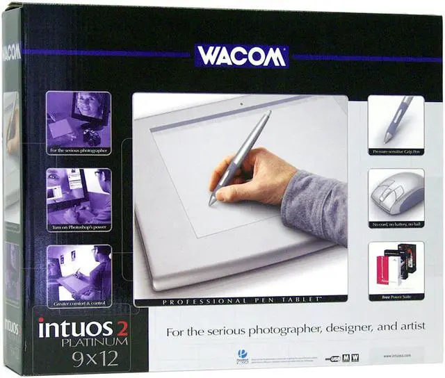 Alt view image 3 of 3 - Wacom Intuos 2 XD912USBPLAT 9" x 12" Active Area USB Tablet