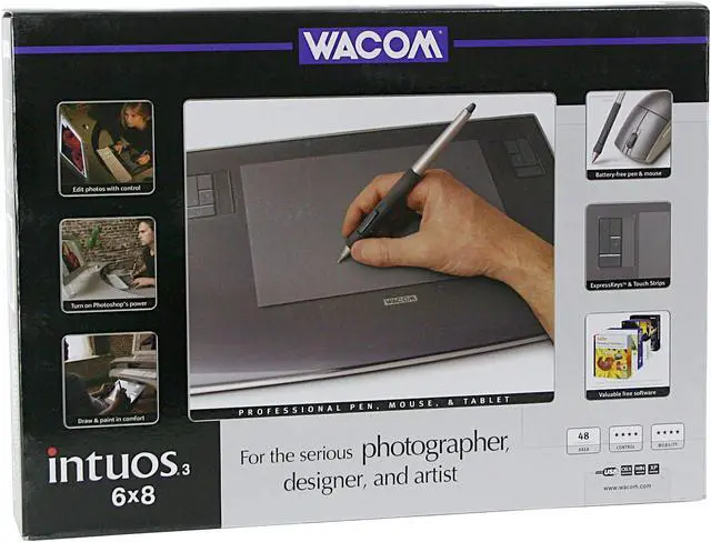 Alt view image 3 of 3 - Wacom Intuos 3 6" x 8" Active Area USB Tablet