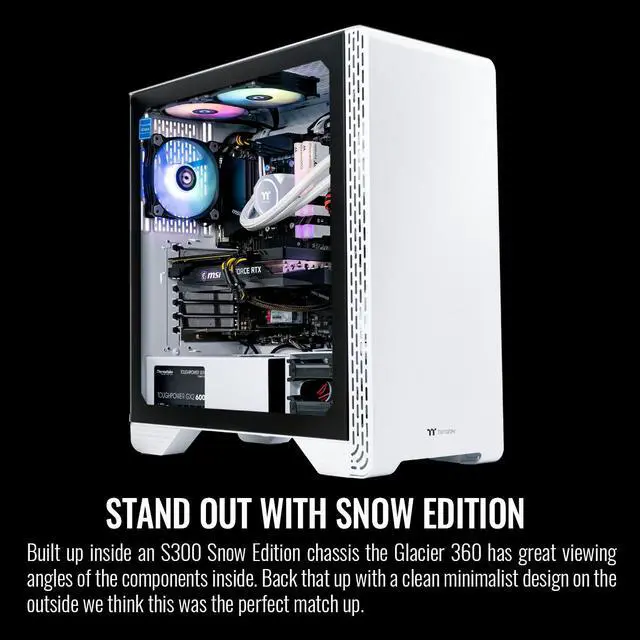 Alt view image 7 of 8 - Thermaltake LCGS Glacier 360 Gaming Desktop (AMD Ryzen 5 5600X 6-core, 16GB DDR4 3600MHz RGB Memory, 1TB NVMe M.2 SSD, NVIDIA GeForce RTX 3060, Win10 Home)