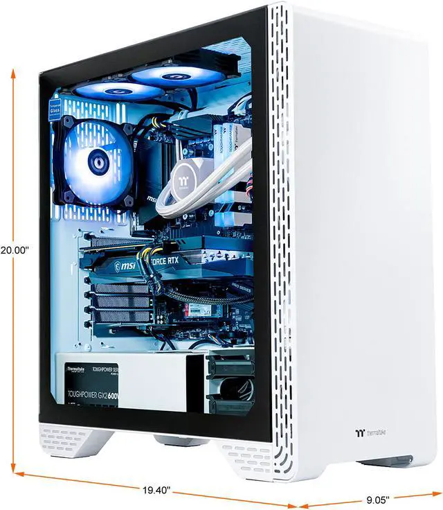 Alt view image 3 of 8 - Thermaltake LCGS Glacier 360 Gaming Desktop (AMD Ryzen 5 5600X 6-core, 16GB DDR4 3600MHz RGB Memory, 1TB NVMe M.2 SSD, NVIDIA GeForce RTX 3060, Win10 Home)