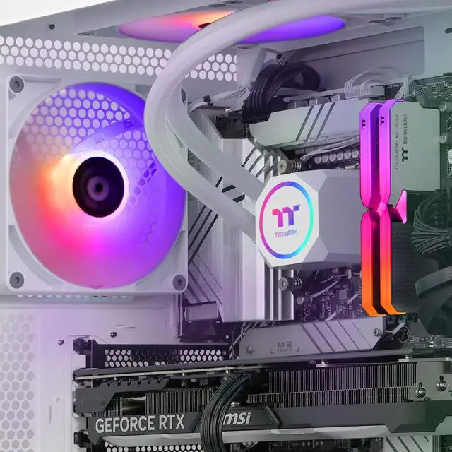 Alt view image 9 of 9 - Thermaltake LCGS Apollo i477T Gaming Desktop (Liquid Cooled Intel Core i9-14900KF, 32GB DDR5 5600MT/s RGB Memory, NVIDIA GeForce RTX 4070Ti Super, 2TB NVMe M.2, Wifi) C5AP-Z790-47T-LCS