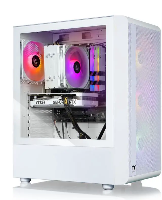 Alt view image 2 of 9 - Thermaltake LCGS Quartz i460 R4 Gaming Desktop (Intel Core i5-13400F, ToughRam DDR4 3600Mhz 16GB RGB Memory, NVIDIA GeForce RTX 4060, 1TB NVMe M.2, Windows 11) S2QT-B66R-460-LCS