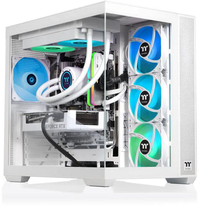 Main image of Thermaltake Gaming Desktop PC V38S-B650-580-LCS AMD Ryzen 7 7800X3D 32GB DDR5 1TB SSD GeForce RTX 5080 Windows 11 Home