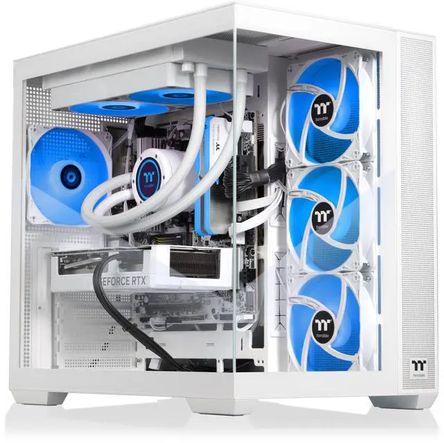Alt view image 4 of 8 - Thermaltake Gaming Desktop PC V38S-B650-580-LCS AMD Ryzen 7 7800X3D 32GB DDR5 1TB SSD GeForce RTX 5080 Windows 11 Home