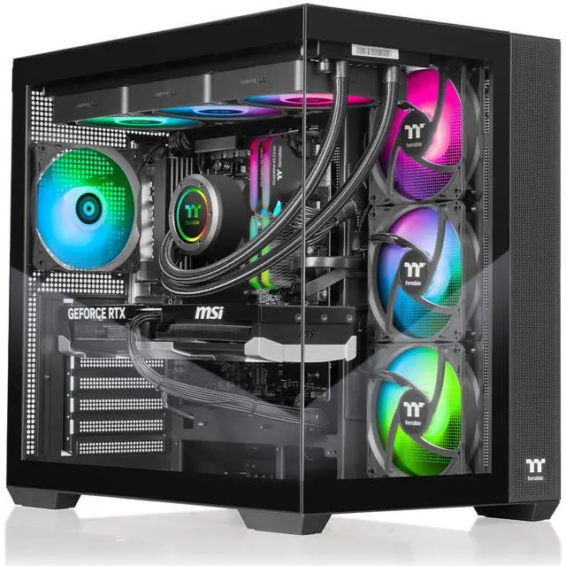 Main image of Thermaltake Gaming Desktop PC V38B-B850-580-LCS AMD Ryzen 7 9800X3D 32GB DDR5 1TB SSD GeForce RTX 5080 Windows 11 Home