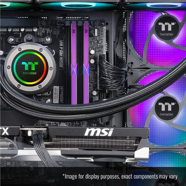 Alt view image 5 of 8 - Thermaltake Gaming Desktop PC V38B-B850-580-LCS AMD Ryzen 7 9800X3D 32GB DDR5 1TB SSD GeForce RTX 5080 Windows 11 Home