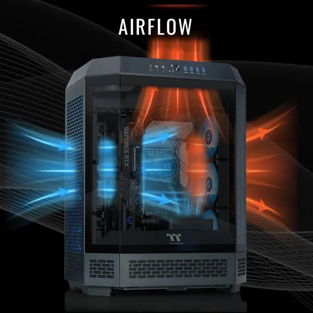 Alt view image 4 of 7 - Thermaltake Reactor 9880 Gaming Desktop (AMD Ryzen 7 9800X3D, ToughRam 32GB DDR5 6400MT/s RGB Memory, NVIDIA GeForce RTX 5080, 2TB NVMe M.2, Wifi, Windows 11) T6BK-X870-580-LCS