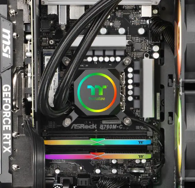Alt view image 5 of 7 - Thermaltake LCGS Reactor u2670T Gaming Desktop (Intel Core Ultra 7 265KF, 32GB 6400MT/s DDR5 RGB Memory, NVIDIA GeForce RTX 5070 Ti, 2TB NVMe M.2, WiFi, Windows 11) T3BK-B860-57T-LCS