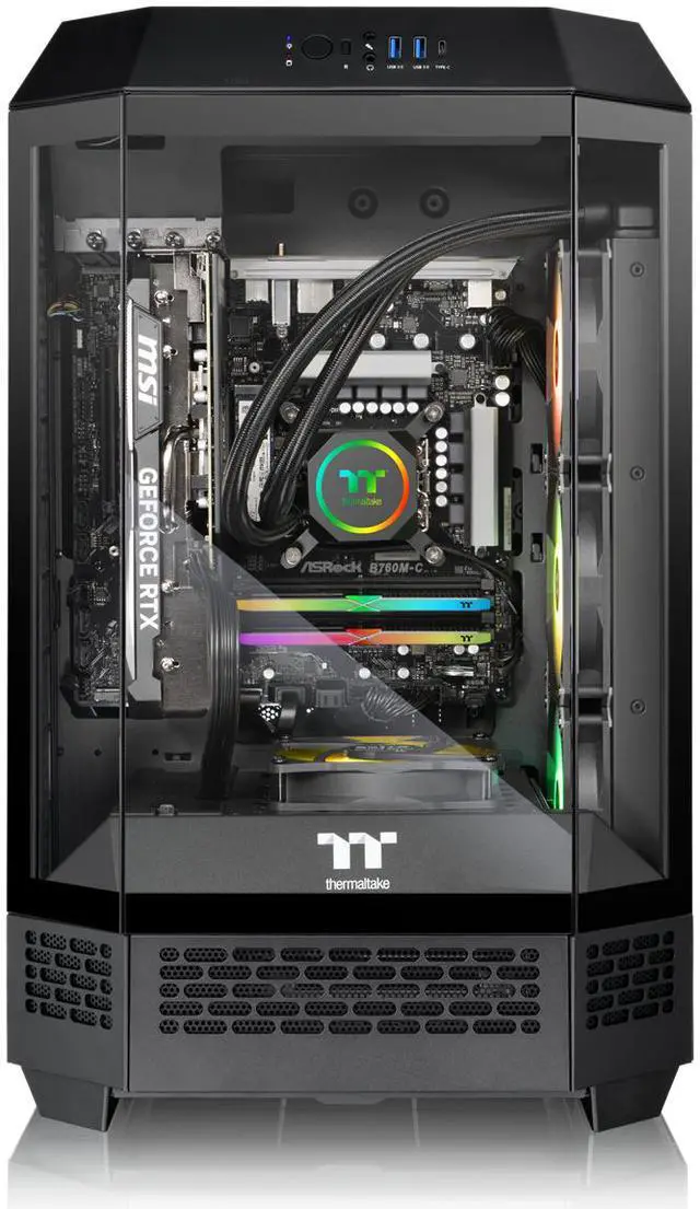 Alt view image 6 of 7 - Thermaltake LCGS Reactor u2670T Gaming Desktop (Intel Core Ultra 7 265KF, 32GB 6400MT/s DDR5 RGB Memory, NVIDIA GeForce RTX 5070 Ti, 2TB NVMe M.2, WiFi, Windows 11) T3BK-B860-57T-LCS